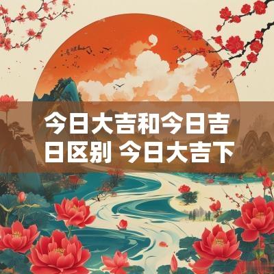 今日大吉和今日吉日区别 今日大吉下一句