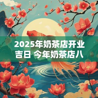 2025年奶茶店开业吉日 今年奶茶店八月哪天适合开业