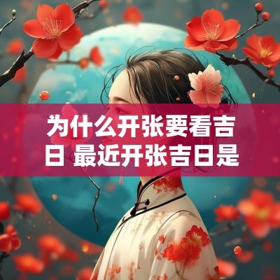 为什么开张要看吉日 最近开张吉日是哪天