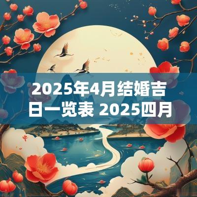 2025年4月结婚吉日一览表 2025四月结婚吉日