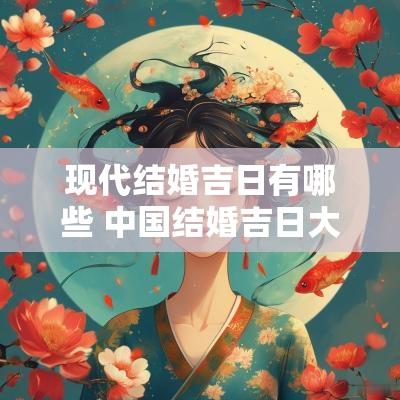 现代结婚吉日有哪些 中国结婚吉日大全