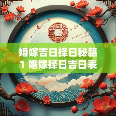 婚嫁吉日择日秘籍1 婚嫁择日吉日表
