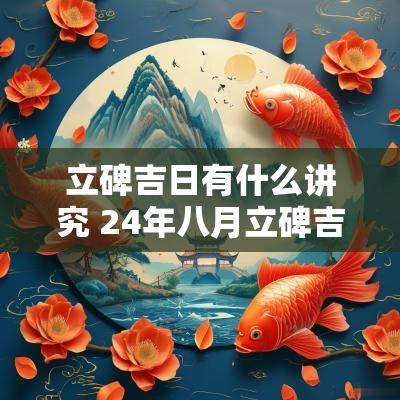 立碑吉日有什么讲究 24年八月立碑吉日