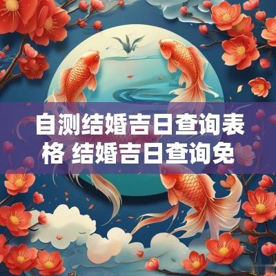 自测结婚吉日查询表格 结婚吉日查询免费