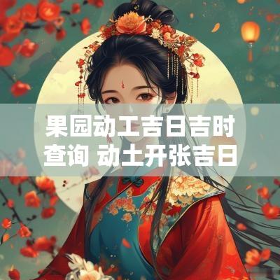 果园动工吉日吉时查询 动土开张吉日吉时查询