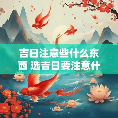 吉日注意些什么东西 选吉日要注意什么问题