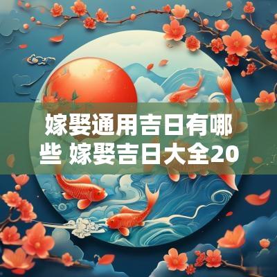 嫁娶通用吉日有哪些 嫁娶吉日大全2025