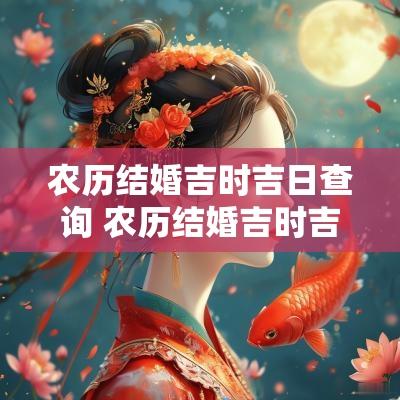 农历结婚吉时吉日查询 农历结婚吉时吉日查询大全