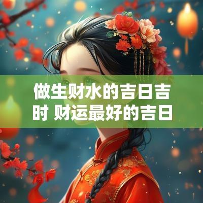 做生财水的吉日吉时 财运最好的吉日