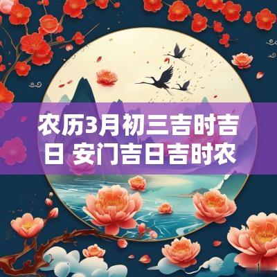 农历3月初三吉时吉日 安门吉日吉时农历十一