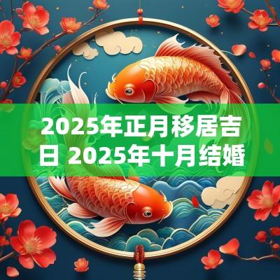2025年正月移居吉日 2025年十月结婚吉日