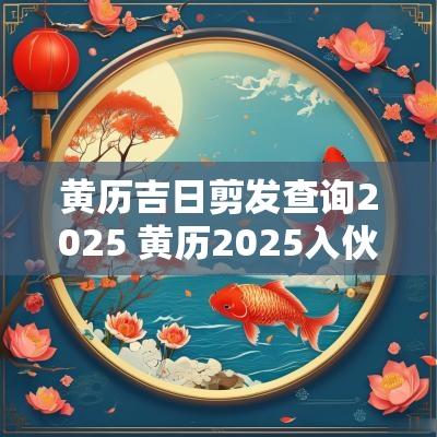 黄历吉日剪发查询2025 黄历2025入伙吉日查询