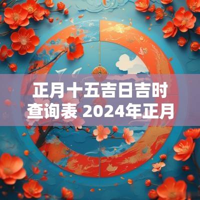 正月十五吉日吉时查询表 2025年正月十五吉日吉时查询