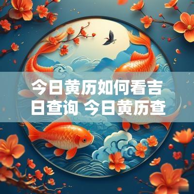 今日黄历如何看吉日查询 今日黄历查询最新