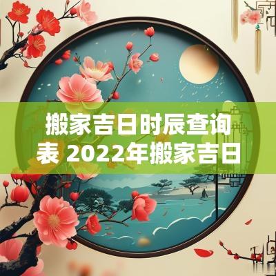 搬家吉日时辰查询表 2025年搬家吉日时辰