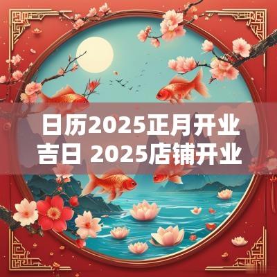 日历2025正月开业吉日 2025店铺开业吉日吉时
