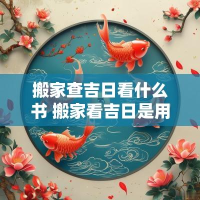 搬家查吉日看什么书 搬家看吉日是用生辰八字看吗
