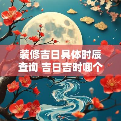 装修吉日具体时辰查询 吉日吉时哪个时辰最好