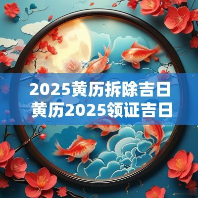 2025黄历拆除吉日 黄历2025领证吉日