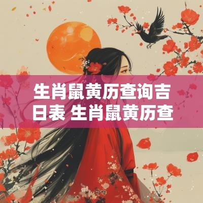 生肖鼠黄历查询吉日表 生肖鼠黄历查询