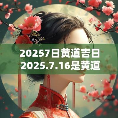 20257日黄道吉日 2025.7.16是黄道吉日吗