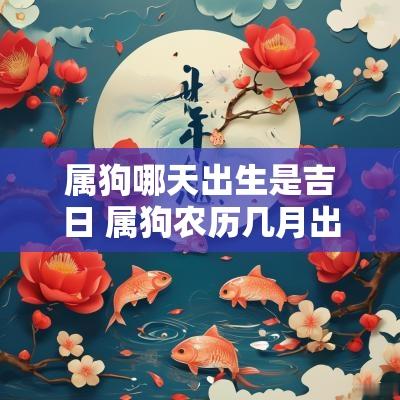 属狗哪天出生是吉日 属狗农历几月出生最好