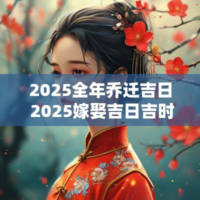 2025全年乔迁吉日 2025嫁娶吉日吉时