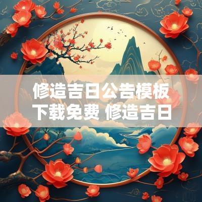 修造吉日公告模板下载免费 修造吉日公告模板怎么写