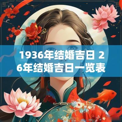 1936年结婚吉日 26年结婚吉日一览表
