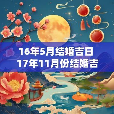 16年5月结婚吉日 17年11月份结婚吉日