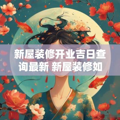 新屋装修开业吉日查询最新 新屋装修如何选吉日