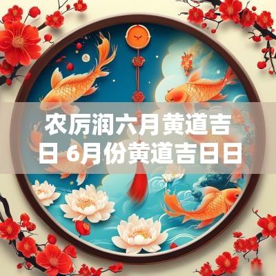 农厉润六月黄道吉日 6月份黄道吉日日历