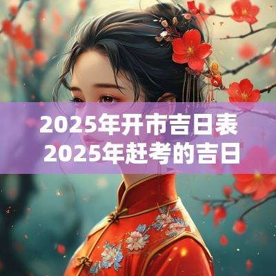 2025年开市吉日表 2025年赶考的吉日