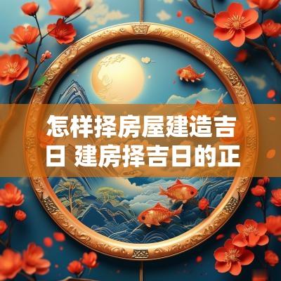 怎样择房屋建造吉日 建房择吉日的正确方法