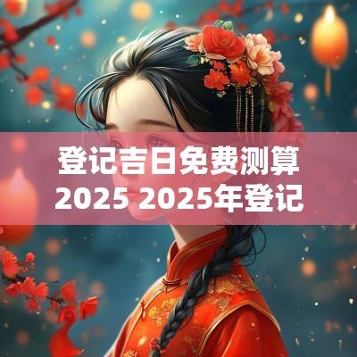 登记吉日免费测算2025 2025年登记吉日