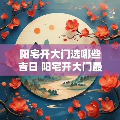 阳宅开大门选哪些吉日 阳宅开大门最佳方位