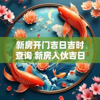 新房开门吉日吉时查询 新房入伙吉日查询表