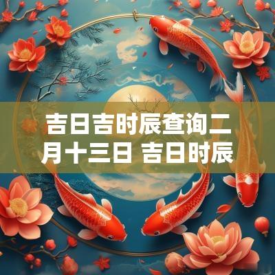 吉日吉时辰查询二月十三日 吉日时辰查询表