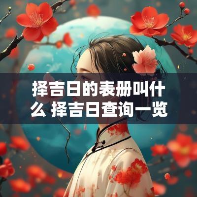 择吉日的表册叫什么 择吉日查询一览表