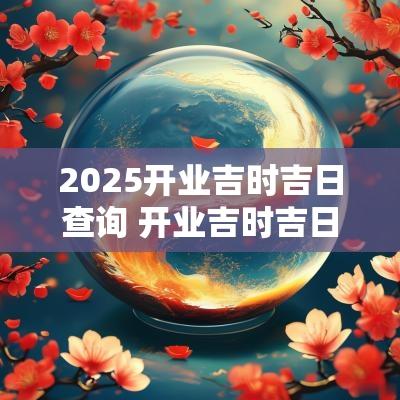2025开业吉时吉日查询 开业吉时吉日查询