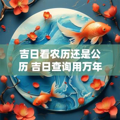 吉日看农历还是公历 吉日查询用万年历还是老黄历