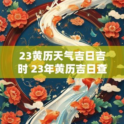 23黄历天气吉日吉时 23年黄历吉日查询
