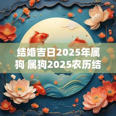 结婚吉日2025年属狗 属狗2025农历结婚吉日
