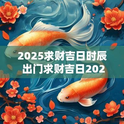 2025求财吉日时辰 出门求财吉日2025年