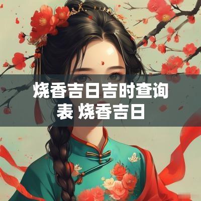 烧香吉日吉时查询表 烧香吉日