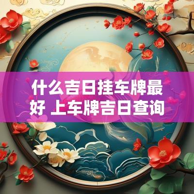 什么吉日挂车牌最好 上车牌吉日查询