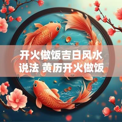 开火做饭吉日风水说法 黄历开火做饭吉日