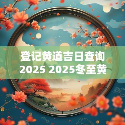 登记黄道吉日查询2025 2025冬至黄道吉日查询