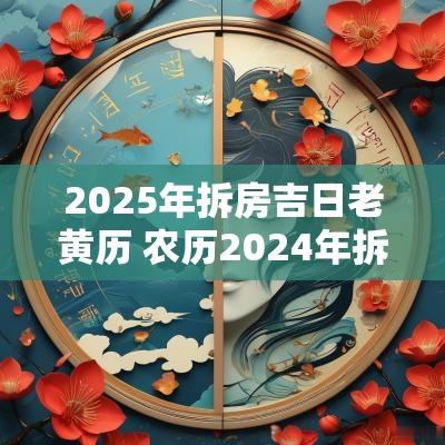 2025年拆房吉日老黄历 农历2025年拆房吉日一览表