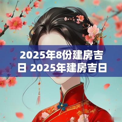 2025年8份建房吉日 2025年建房吉日